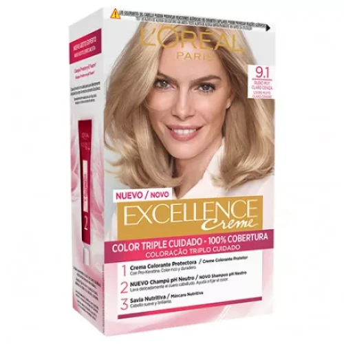 EXCELLENCE 9,1 TINTE CABELLO RUBIO CLARO CL.CENIZA TINTES DEL CABELLO